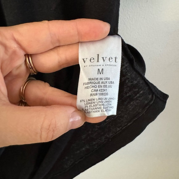 VINCE by graham & spencer black casey boxy linen tee MEDIUM - Picture 9 of 13